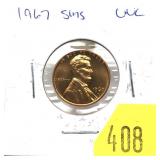 1967 SMS Lincoln cent, Unc.