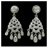 Sterling silver chandelier post earrings with