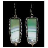 Sterling silver green Botswana agate shepherd