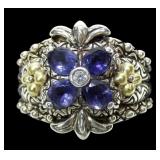 Bixby sterling and 18K gold oval cut amethyst