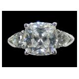 Sterling silver CZ solitaire ring with trillion