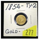 1854 Type 2 $1 Gold Indian Head