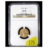 1912 $2.50 Gold Indian Quarter Eagle, NGC slab
