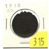1842 U.S. large cent