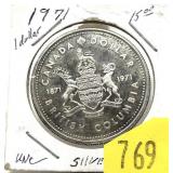1971 Canadian silver dollar