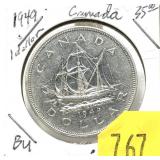 1949 Canadian silver dollar