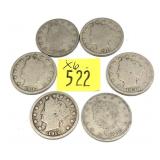 x6- Liberty nickels -x6 nickels -Sold by the piece