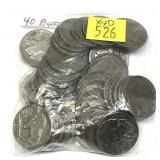 x40- Full date Buffalo nickels -x40 nickels-