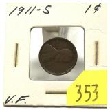 1911-S Lincoln cent