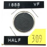 1855 U.S half cent