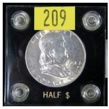 1951-D Franklin half dollar, Unc.