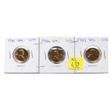 x3- SMS Lincoln cents: 1965, 1966, 1967-x3