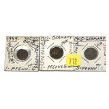Lot, German coins, 3 pcs.