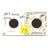 Lot, German coins, 2 pcs.