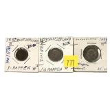 Lot, Swiss coins, 3 pcs.