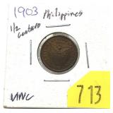 1903 Philippines half centavo