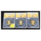 x3- 2008-S Proof Presidential dollars ANAC slab