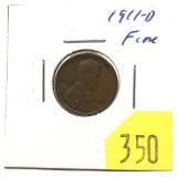 1911-D Lincoln cent