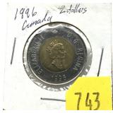 $2 1996 Canadian coin