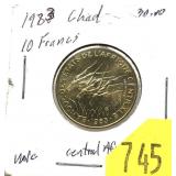 1983 Chad 10 francs