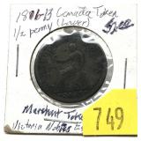 1806 Canadian half cent token