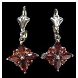 Platinum over sterling silver lever back earrings