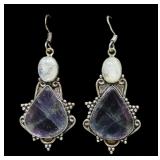 Sterling silver flourite and moonstone shepherd