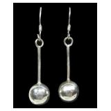 Sterling silver shepherd hook earrings with