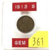 1913-S Lincoln cent