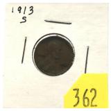 1913-S Lincoln cent
