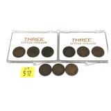 x9- Indian Head cents, mixed dates -x9 cents-
