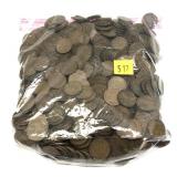 Lot, wheat cents, 700 pcs.