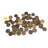 Lot, mixed date cents: 1920-1985, 55 pcs.