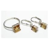 Sterling silver emerald cut Alexite ring, size 8,