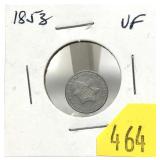1853 3-cent silver