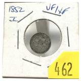1852 3-cent silver