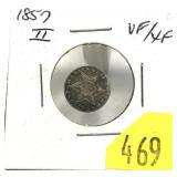 1857 3-cent silver