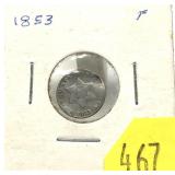 1853 3-cent silver
