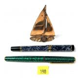 Lot, fountain pens: Parker Duofold Centennial blue