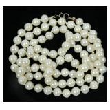 32" 8mm pearl necklace with sterling silver clasp