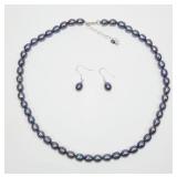 18" 7mm peacock freshwater pearl necklace with