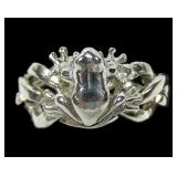 Sterling silver four-band frog puzzle ring, new,