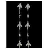 14K White gold post earrings with 2 1/8" diamond