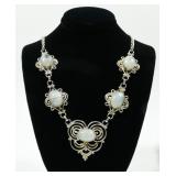 Sterling silver 18.5" ornate bezel set moonstone