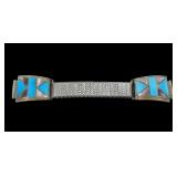 Sterling silver inlaid turquoise and mother of