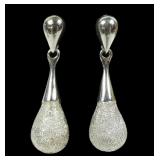 Sterling silver teardrop post earrings with