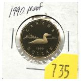 1990 Canadian Proof dollar