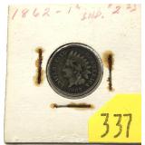 1862 Indian Head cent