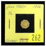 1856 1/2 Gold token, 12K gold