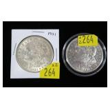 x2- 1921 Morgan dollars, -x2 dollars, Sold by the